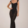 Rochie maxi Elisa cu decolteu în formă de inimă, de culoare neagră Rochie maxi Elisa cu decolteu în formă de inimă, de culoare neagră