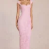 Rochie maxi Elisa cu decolteu în formă de inimă, în nuanța Blossom Pink Rochie maxi Elisa cu decolteu în formă de inimă, în nuanța Blossom Pink