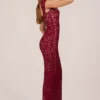 Rochie maxi Elisa cu decolteu în formă de inimă, în roșu cireș Rochie maxi Elisa cu decolteu în formă de inimă, în roșu cireș