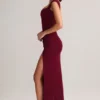 Rochie Maxi Elva din modal, cu decolteu în formă de inimă și talie înfășurată, în culoarea vin Rochie Maxi Elva din modal, cu decolteu în formă de inimă și talie înfășurată, în culoarea vin