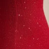 Rochie maxi fără bretele, cu guler cowl și ornamente La Rochette, în roșu intens Rochie maxi fără bretele, cu guler cowl și ornamente La Rochette, în roșu intens