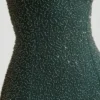 Rochie maxi fără bretele cu guler cowl și ornamente La Rochette în verde smarald Rochie maxi fără bretele cu guler cowl și ornamente La Rochette în verde smarald