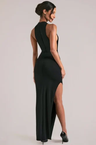 Rochie maxi fără mâneci Mayda  în negru