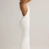 Rochie Maxi Imelda din modal cu spate în formă de U, albă Rochie Maxi Imelda din modal cu spate în formă de U, albă