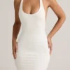 Rochie Maxi Imelda din modal cu spate în formă de U, albă Rochie Maxi Imelda din modal cu spate în formă de U, albă