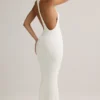 Rochie Maxi Imelda din modal cu spate în formă de U, albă Rochie Maxi Imelda din modal cu spate în formă de U, albă