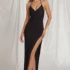 Rochie maxi Indi cu gât halter, negru Rochie maxi Indi cu gât halter, negru