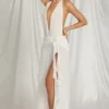 Rochie maxi Kaeli cu gât în V, alb Rochie maxi Kaeli cu gât în V, alb