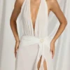 Rochie maxi Kaeli cu gât în V, alb Rochie maxi Kaeli cu gât în V, alb
