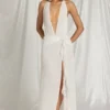 Rochie maxi Kaeli cu gât în V, alb Rochie maxi Kaeli cu gât în V, alb