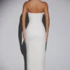 Rochie maxi La Rochette cu guler cowl și bretele bandeau, decorată, în culoarea Ivory Rochie maxi La Rochette cu guler cowl și bretele bandeau, decorată, în culoarea Ivory