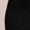 Rochie Maxi Monte Carlo cu guler în cascadă și ornamente, negru