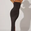 Rochie maxi mulată cu volane Ryatt în negru Rochie maxi mulată cu volane Ryatt în negru