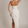 Rochie maxi Nevali cu detalii volane, de culoare ivoriu Rochie maxi Nevali cu detalii volane, de culoare ivoriu