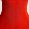 Rochie maxi Noelia din jersey texturat, cu spate decupat, în roșu aprins Rochie maxi Noelia din jersey texturat, cu spate decupat, în roșu aprins