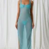 Rochie Maxi Pacifica cu decupaje și detalii din perle, în culoarea turcoaz Rochie Maxi Pacifica cu decupaje și detalii din perle, în culoarea turcoaz