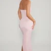 Rochie maxi Palermo cu guler cowl și bretele bandeau, decorată, în nuanța Blush Rochie maxi Palermo cu guler cowl și bretele bandeau, decorată, în nuanța Blush