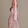 Rochie maxi Primrose Premium cu detalii de eșarfă, cu imprimeu floral roz