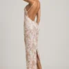 Rochie maxi Tavira cu decolteu rotund și spate decupat, decorată, în culoarea ivoriu Rochie maxi Tavira cu decolteu rotund și spate decupat, decorată, în culoarea ivoriu