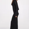 Rochie maxi transparentă cu mâneci lungi și spate decupat Frances, în negru Rochie maxi transparentă cu mâneci lungi și spate decupat Frances, în negru