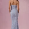 Rochie maxi Valora cu decolteu pătrat și ornamente, în albastru pudră Rochie maxi Valora cu decolteu pătrat și ornamente, în albastru pudră