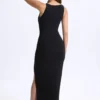 Rochie maxi Zora din modal, cu decolteu adânc și decupaje, în negru Rochie maxi Zora din modal, cu decolteu adânc și decupaje, în negru