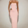 Rochie maxi Zorya din jersey moale, cu decupaje, în roz Rochie maxi Zorya din jersey moale, cu decupaje, în roz