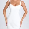 Rochie micro mini Amaria cu decolteu în formă de inimă, în culoare albă Rochie micro mini Amaria cu decolteu în formă de inimă, în culoare albă