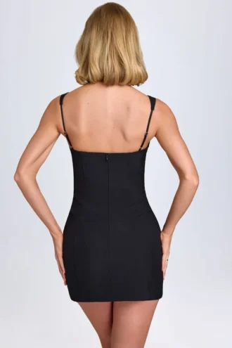 Rochie micro mini Amaria cu decolteu în formă de inimă, în negru Rochie micro mini Amaria cu decolteu în formă de inimă, în negru