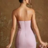 Rochie micro mini Emira cu corset cu șireturi și bandou, în nuanța mauve Rochie micro mini Emira cu corset cu șireturi și bandou, în nuanța mauve