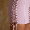 Rochie micro mini Emira cu corset cu șireturi și bandou, în nuanța mauve Rochie micro mini Emira cu corset cu șireturi și bandou, în nuanța mauve