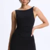 Rochie micro mini Ione din modal, cu volane și croi în A, de culoare neagră Rochie micro mini Ione din modal, cu volane și croi în A, de culoare neagră