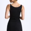 Rochie micro mini Ione din modal, cu volane și croi în A, de culoare neagră Rochie micro mini Ione din modal, cu volane și croi în A, de culoare neagră