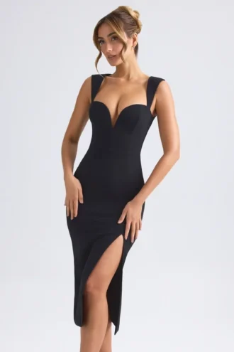 Rochie Midaxi Aiko cu decolteu în formă de inimă, negru Rochie Midaxi Aiko cu decolteu în formă de inimă, negru