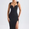 Rochie Midaxi Aiko cu decolteu în formă de inimă, negru Rochie Midaxi Aiko cu decolteu în formă de inimă, negru