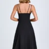 Rochie midi A-line cu detaliu fundă Mallory, negru Rochie midi A-line cu detaliu fundă Mallory, negru