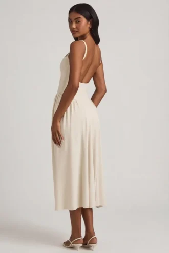 Rochie midi A-line din modal Aireen, culoare ivoriu