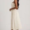 Rochie midi A-line din modal Aireen, culoare ivoriu Rochie midi A-line din modal Aireen, culoare ivoriu