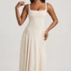 Rochie midi A-line din modal Aireen, culoare ivoriu Rochie midi A-line din modal Aireen, culoare ivoriu
