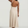 Rochie midi A-line din modal Aireen, culoare ivoriu Rochie midi A-line din modal Aireen, culoare ivoriu