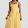 Rochie midi A-line din modal Aireen, galben pastel Rochie midi A-line din modal Aireen, galben pastel