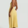 Rochie midi A-line din modal Aireen, galben pastel Rochie midi A-line din modal Aireen, galben pastel