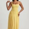 Rochie midi A-line din modal Aireen, galben pastel Rochie midi A-line din modal Aireen, galben pastel