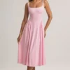 Rochie midi A-line din modal Aireen, roz pastel Rochie midi A-line din modal Aireen, roz pastel
