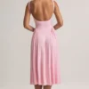 Rochie midi A-line din modal Aireen, roz pastel Rochie midi A-line din modal Aireen, roz pastel
