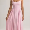 Rochie midi A-line din modal Aireen, roz pastel Rochie midi A-line din modal Aireen, roz pastel
