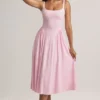 Rochie midi A-line din modal Aireen, roz pastel Rochie midi A-line din modal Aireen, roz pastel