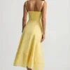 Rochie midi A-line din poplin de bumbac Aralisse, în galben pastel Rochie midi A-line din poplin de bumbac Aralisse, în galben pastel