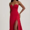 Rochie midi A-line fără bretele din jersey elastic Joely, în culoarea True Red Rochie midi A-line fără bretele din jersey elastic Joely, în culoarea True Red