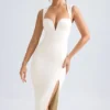 Rochie midi Aiko cu decolteu în formă de inimă, culoare ivoriu Rochie midi Aiko cu decolteu în formă de inimă, culoare ivoriu